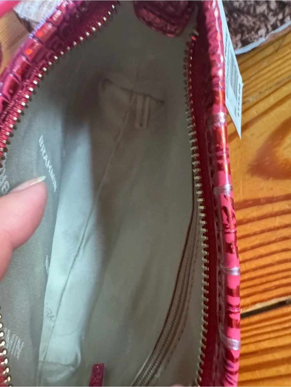 NWT Brahmin Red Dragon Lorelai - Croc-Embossed Mini Top-Handle Bag